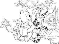 A coloring page of winnie the pooh - group